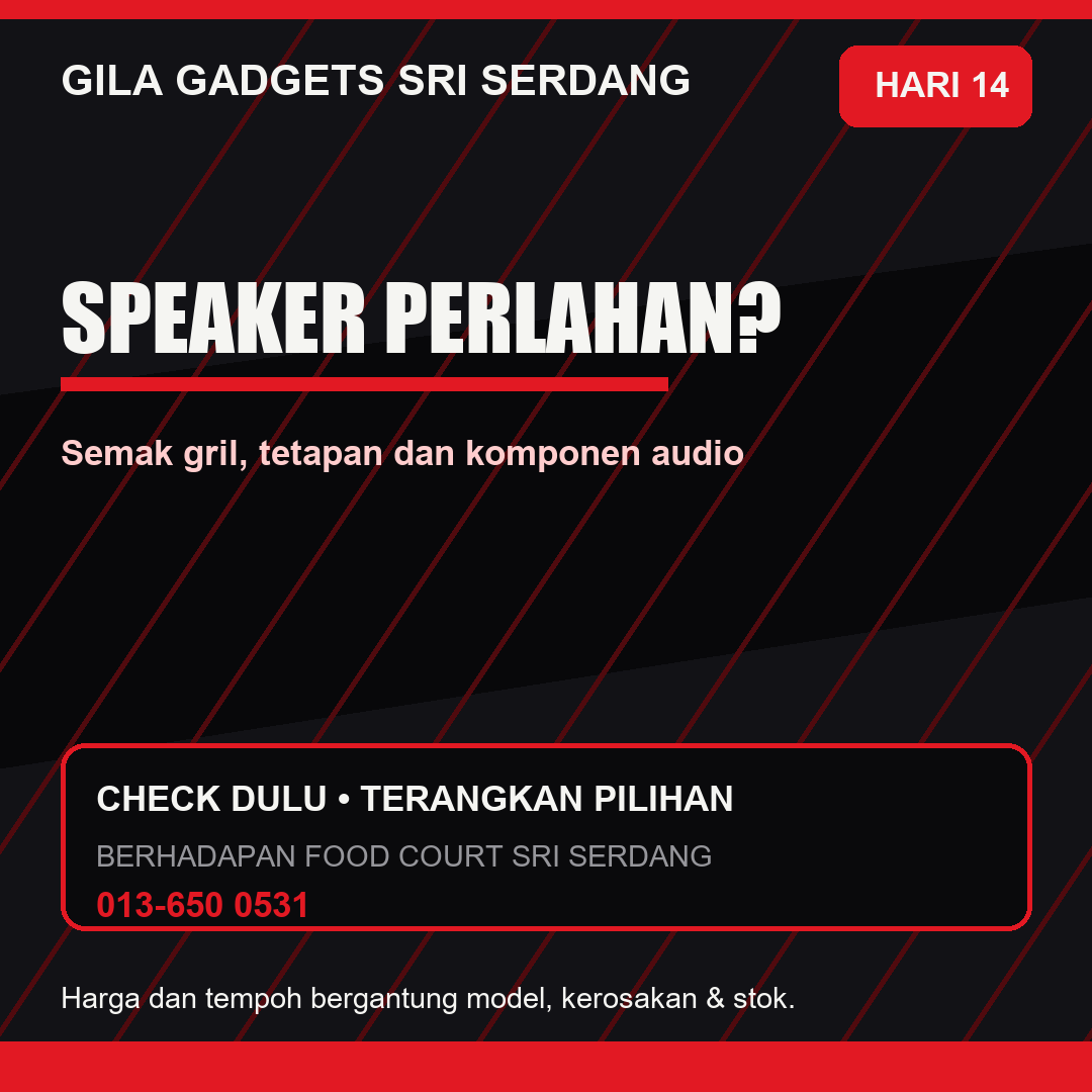 Speaker Phone Perlahan di Sri Serdang: Kotor, Rosak atau Tetapan?