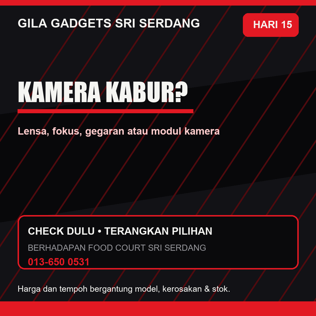 Kamera Phone Kabur di Seri Kembangan: Lensa atau Modul Kamera?