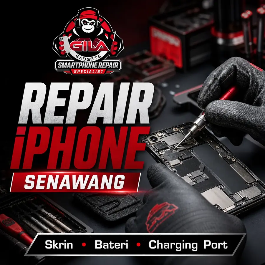 Repair iPhone Senawang: Skrin, Bateri, Charging Port