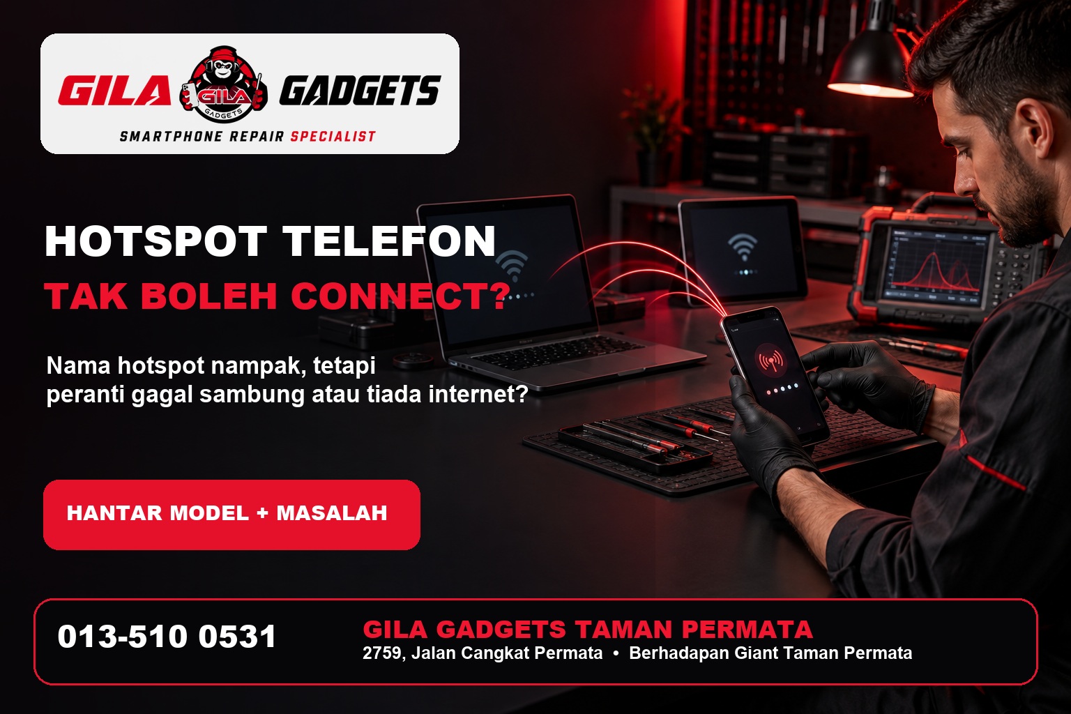 Hotspot Telefon Tak Boleh Connect Taman Permata: Semak Punca